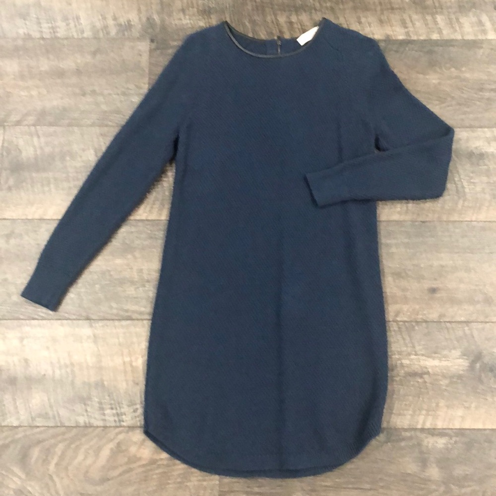 Sweater Dress w/ Faux Leather LOFT